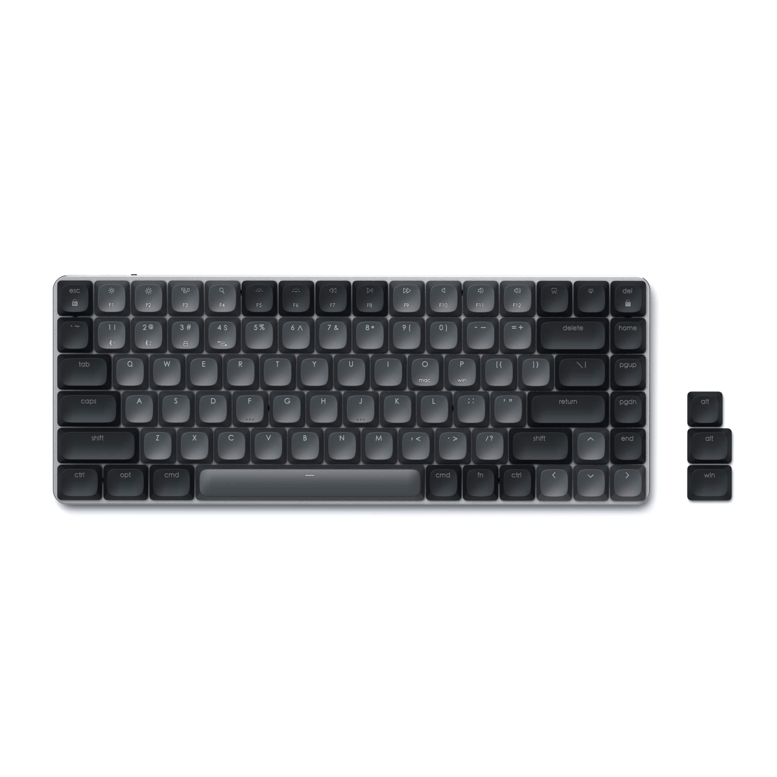 Satechi - SM1 75% Mechanical Keyboard, Backlit Bluetooth/2.4GHz/USB-C, 84 Keys - Dark Gray/Gray