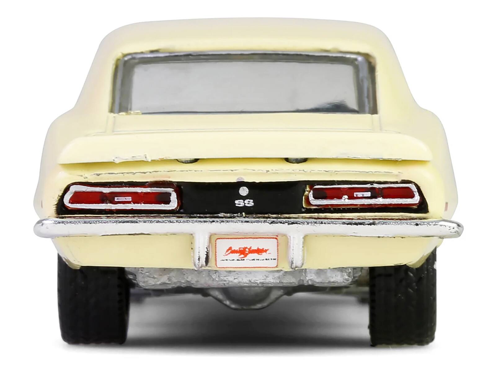 Alt View 5. Greenlight - 1969 Chevrolet Camaro SS 396 Butternut Yellow with Black Stripes "Barrett-Jackson" Series 1/64 Model Car by Greenlight.