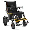 Front. KERDOM - 64 LBS Lightweight Foldable Electric Wheelchair All-Terrain, 15 Miles Range Long Travel, Easy Controll, Safety Brakes - Orange.