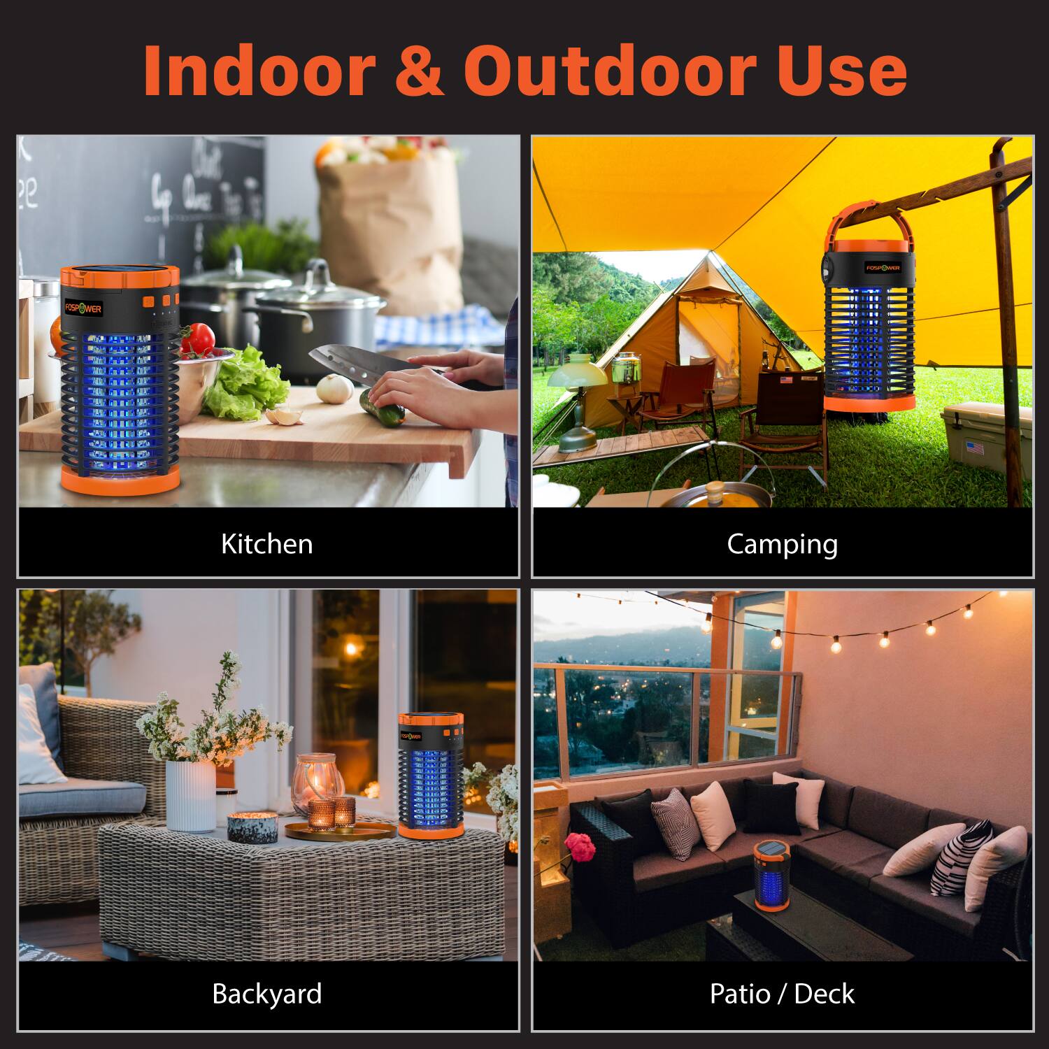 Indoor & Outdoor Use

Kitchen
Camping
Backyard
Patio / Deck