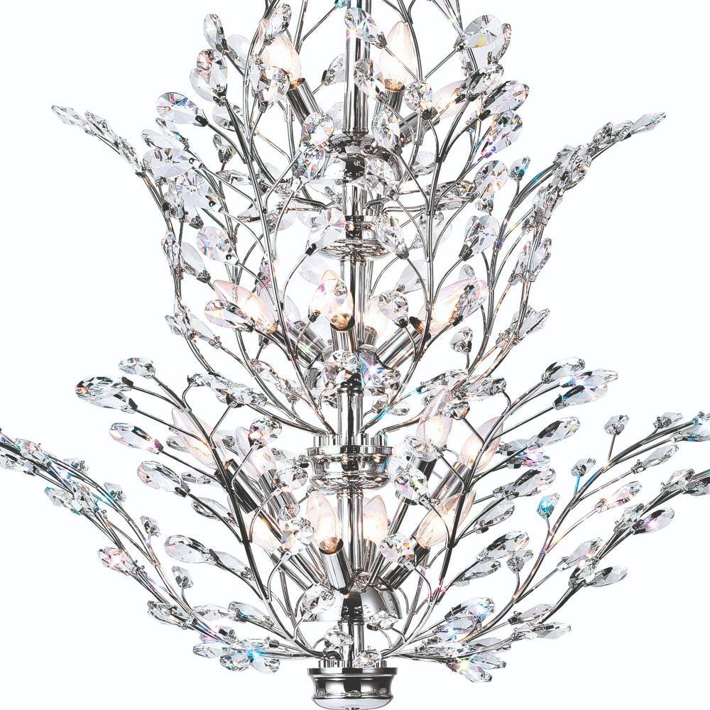 Back. CWI Lighting - Ivy 18 Light Chandelier With Chrome Finish - Chrome.