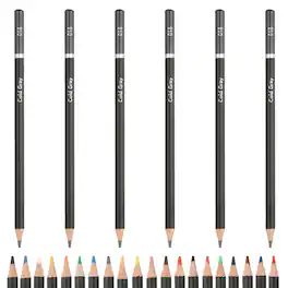 Unique Bargains - Colored Pencils, Oil-Based Drawing Pencils for Adult Coloring Books, Artists, Beginners, 6pcs - Gray