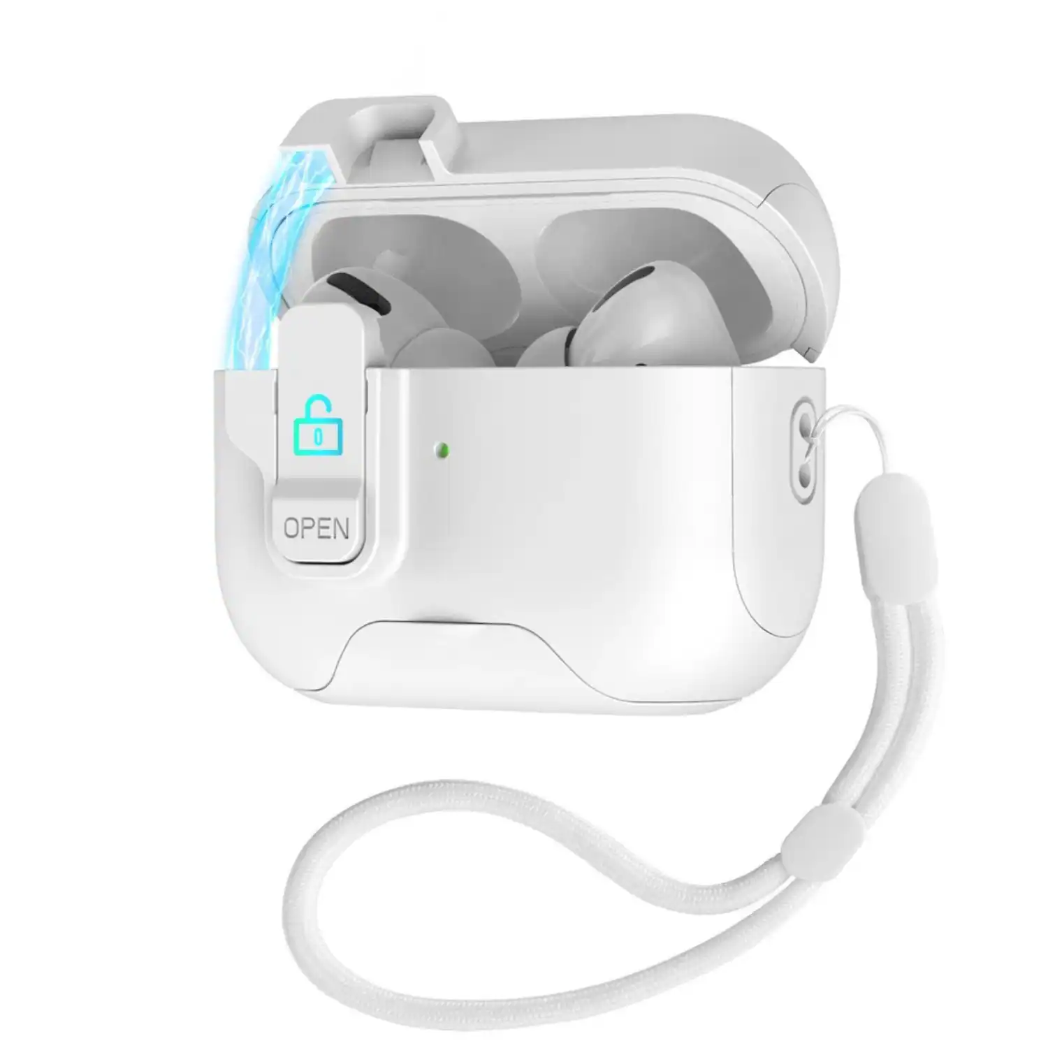 Front. Stock Preferred - For AirPods Pro 3rd Gen. 2025 Case with Kickstand Phone Holder - White.