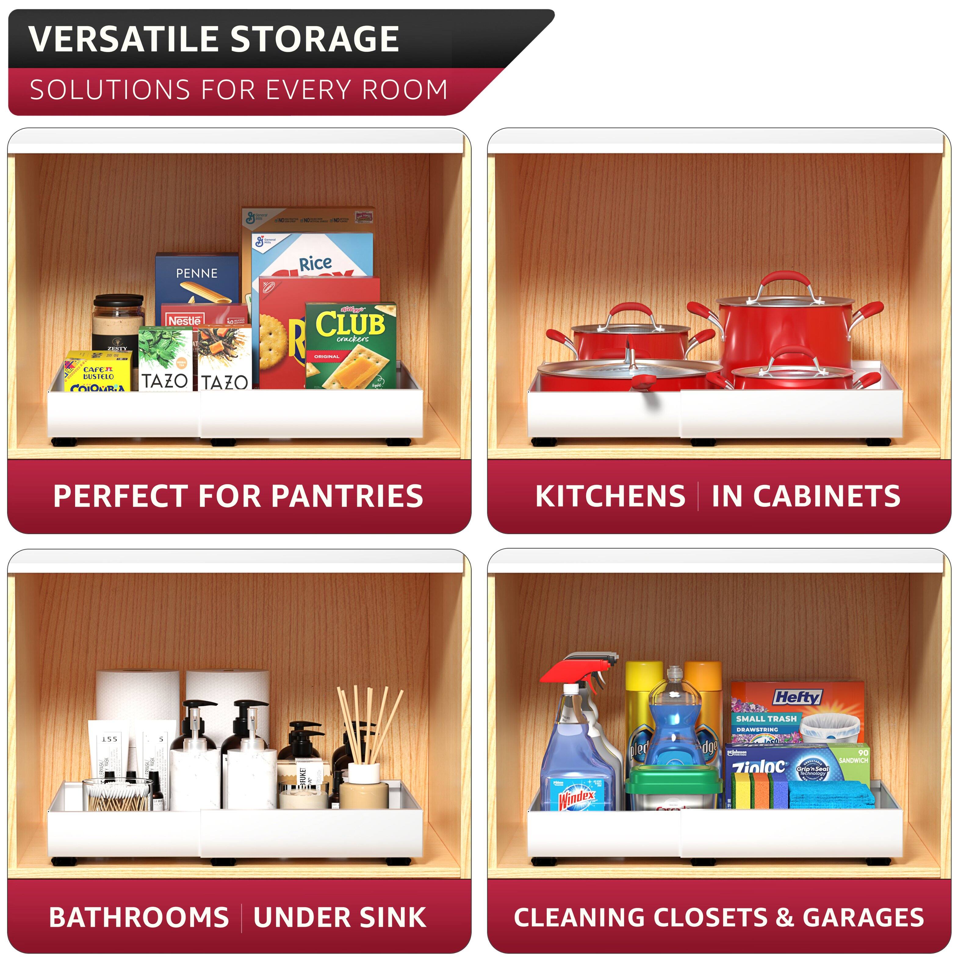 VERSATILE STORAGE SOLUTIONS FOR EVERY ROOM

- PERFECT FOR PANTRIES
- KITCHENS IN CABINETS
- BATHROOMS UNDER SINK
- CLEANING CLOSETS & GARAGES
