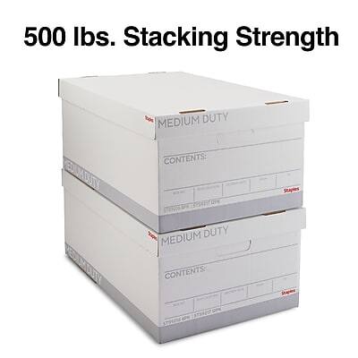 500 lbs. Stacking Strength

MEDIUM DUTY

CONTENTS: Staples