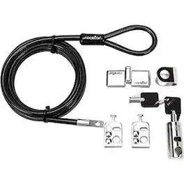 Rocstor - Rocbolt Desktop and Peripherals Security Locking Kit with 8' Cable and Key Lock - (2) Keys - 8 ft (2.5m)
