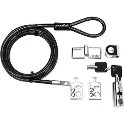 Front. Rocstor - Rocstor Rocbolt Desktop and Peripherals Security Locking Kit with 8' Cable and Key Lock - (2) Keys - 8 ft (2.5m).