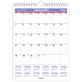 AT-A-GLANCE - Monthly Wall Calendar with Ruled Daily Blocks 8 x 11 White Sheets 12 Month Jan to Dec 2026