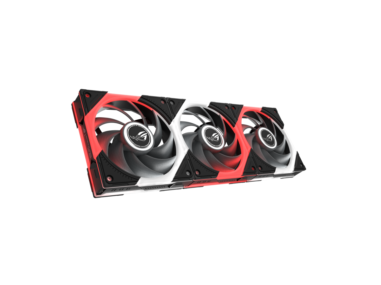 Alt View 1. ASUS - ASUS ROG Eurux GR120 ARGB PWM Fan Triple Pack 120mm 2600RPM Daisy-Chained, Custom Lighting, Fan Hub - Black.