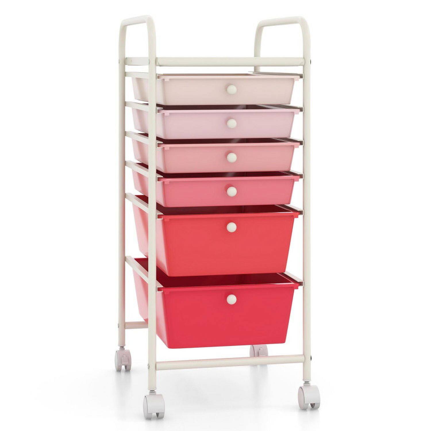 Alt View 2. Kadyn - Filing Cabinet Office Drawers, Office Storage Cabinet,6 Drawers Rolling Storage Cart Organizer-Pink.