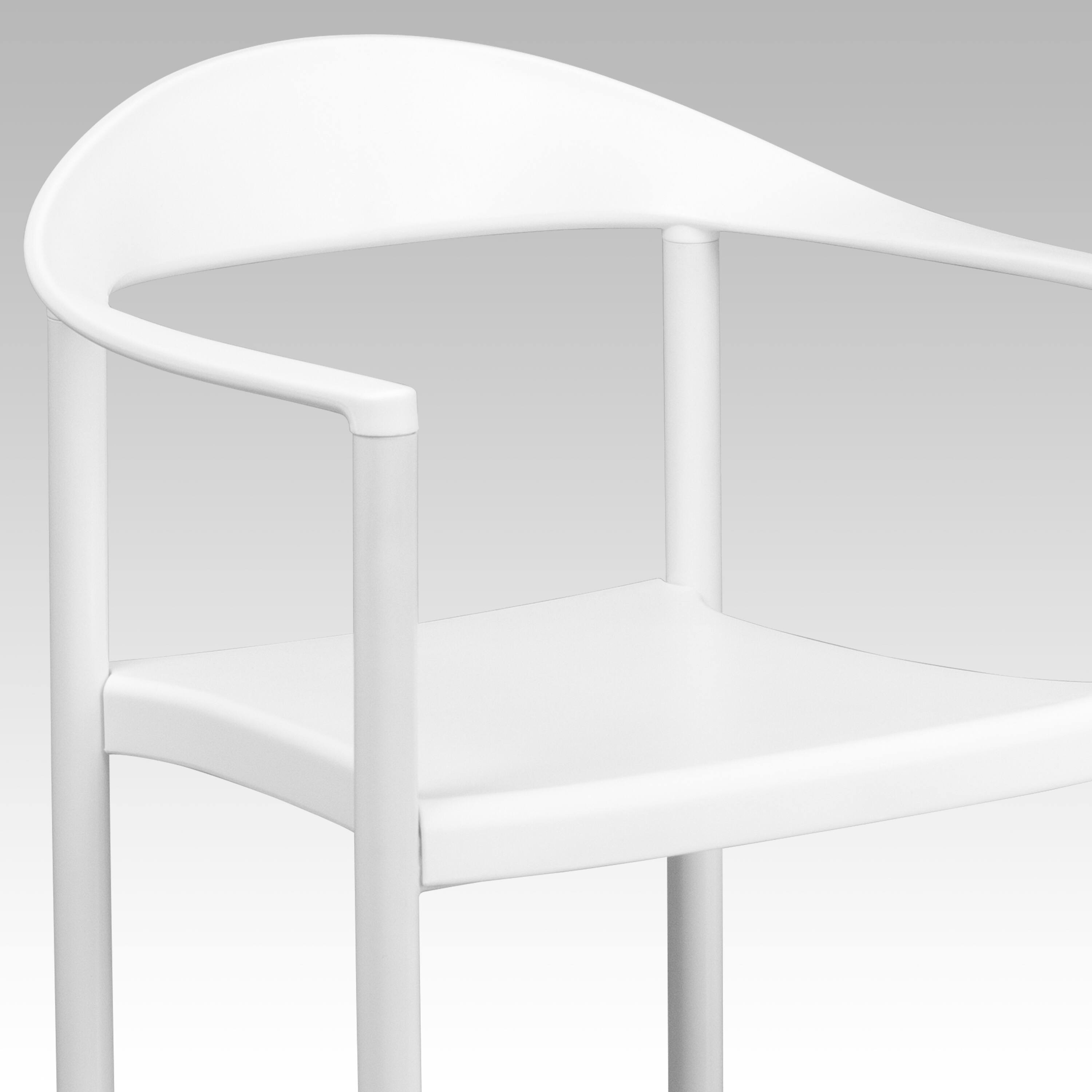 Alt View 8. Emma + Oliver - Multipurpose Plastic Cafe Stack Chair - White.