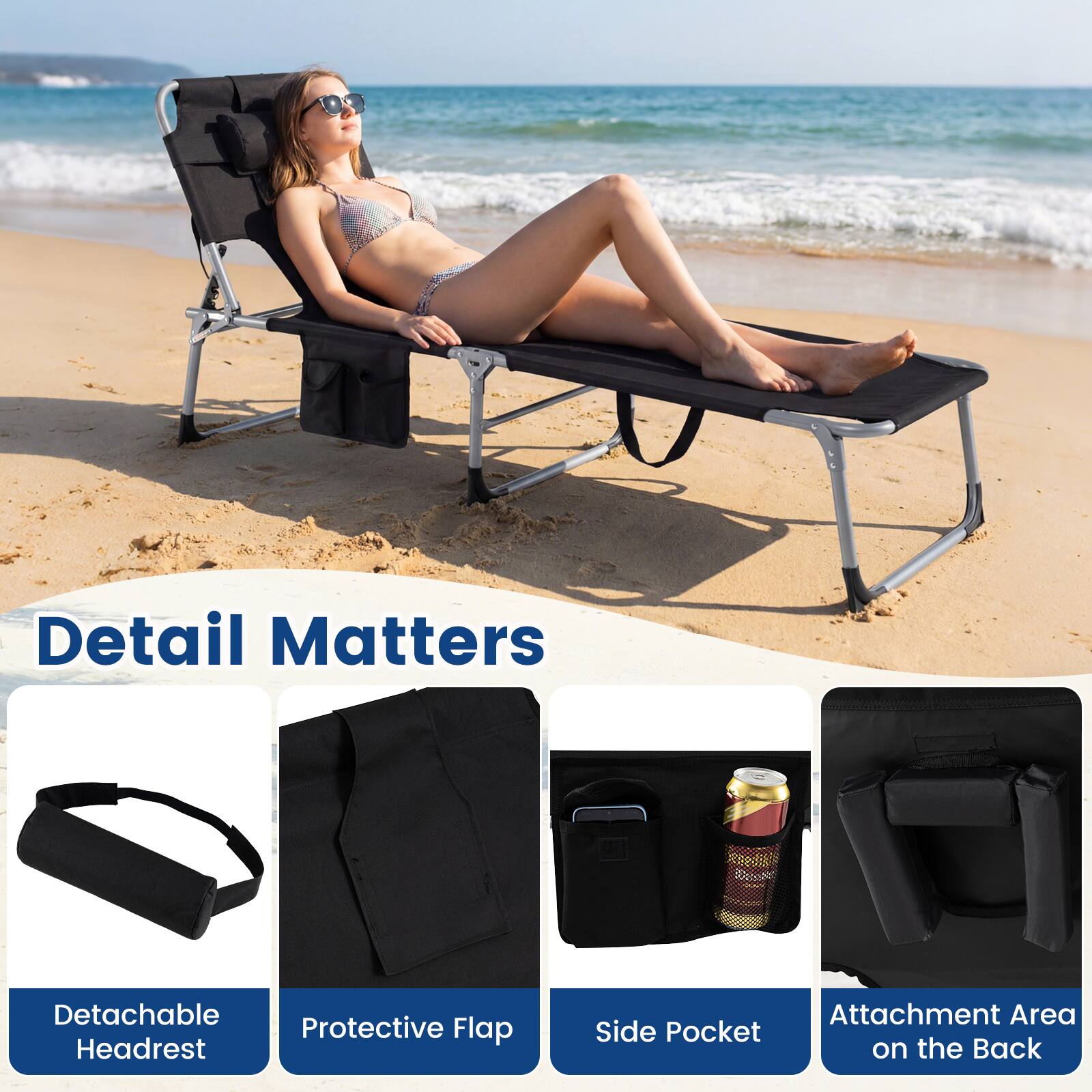 Detail Matters

- Detachable Headrest
- Protective Flap
- Side Pocket
- Attachment Area on the Back