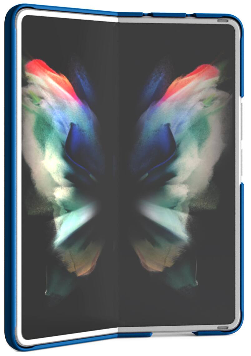 Alt View 5. Nakedcellphone - Slim Hard Case for Samsung Galaxy Z Fold 3 - Blue.