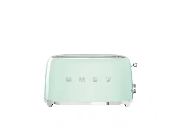 Front. SMEG - SMEG TSF02 4-Slice Long Wide-Slot Toaster - Pastel Green.