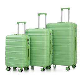 Ropilly - 3 Piece Luggage Set ABS Hard Shell Spinner Suitcase - Green
