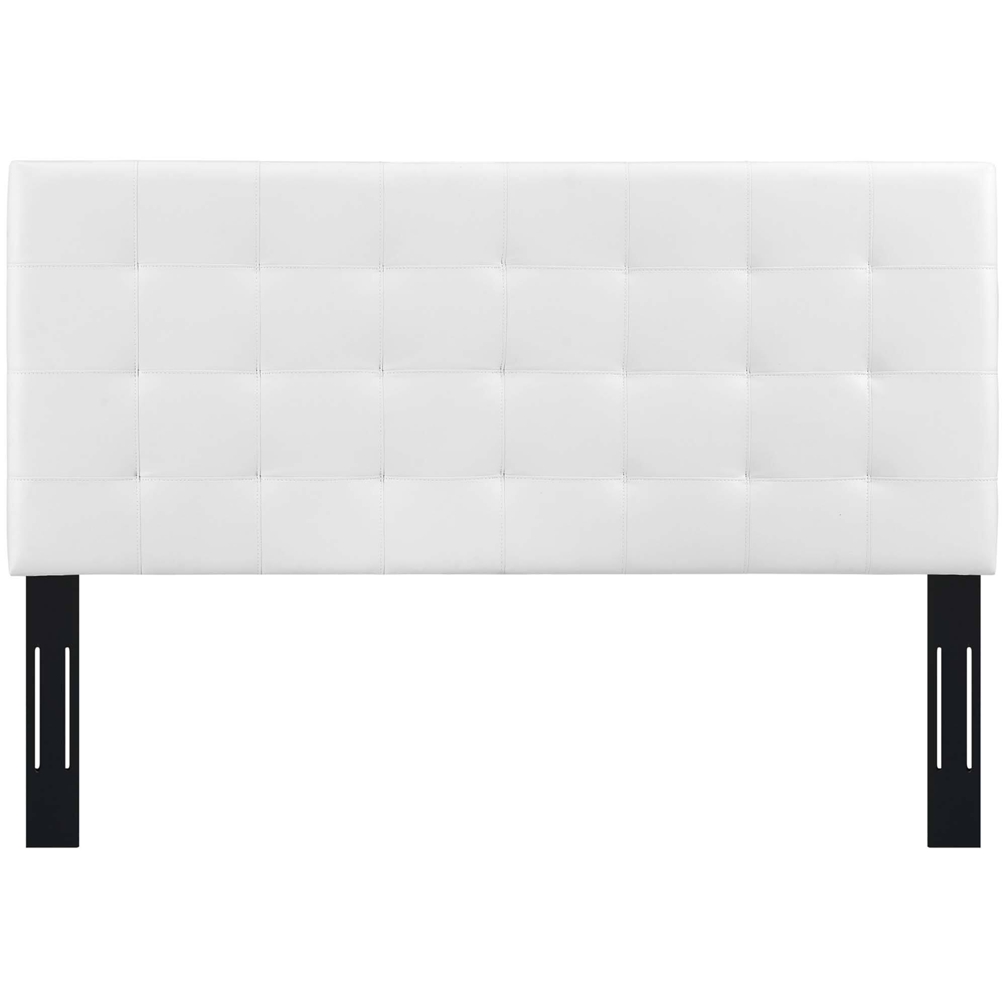 Alt View 2. Modway - Paisley Tufted Upholstered Faux Leather King and California King Headboard by Modway - White.