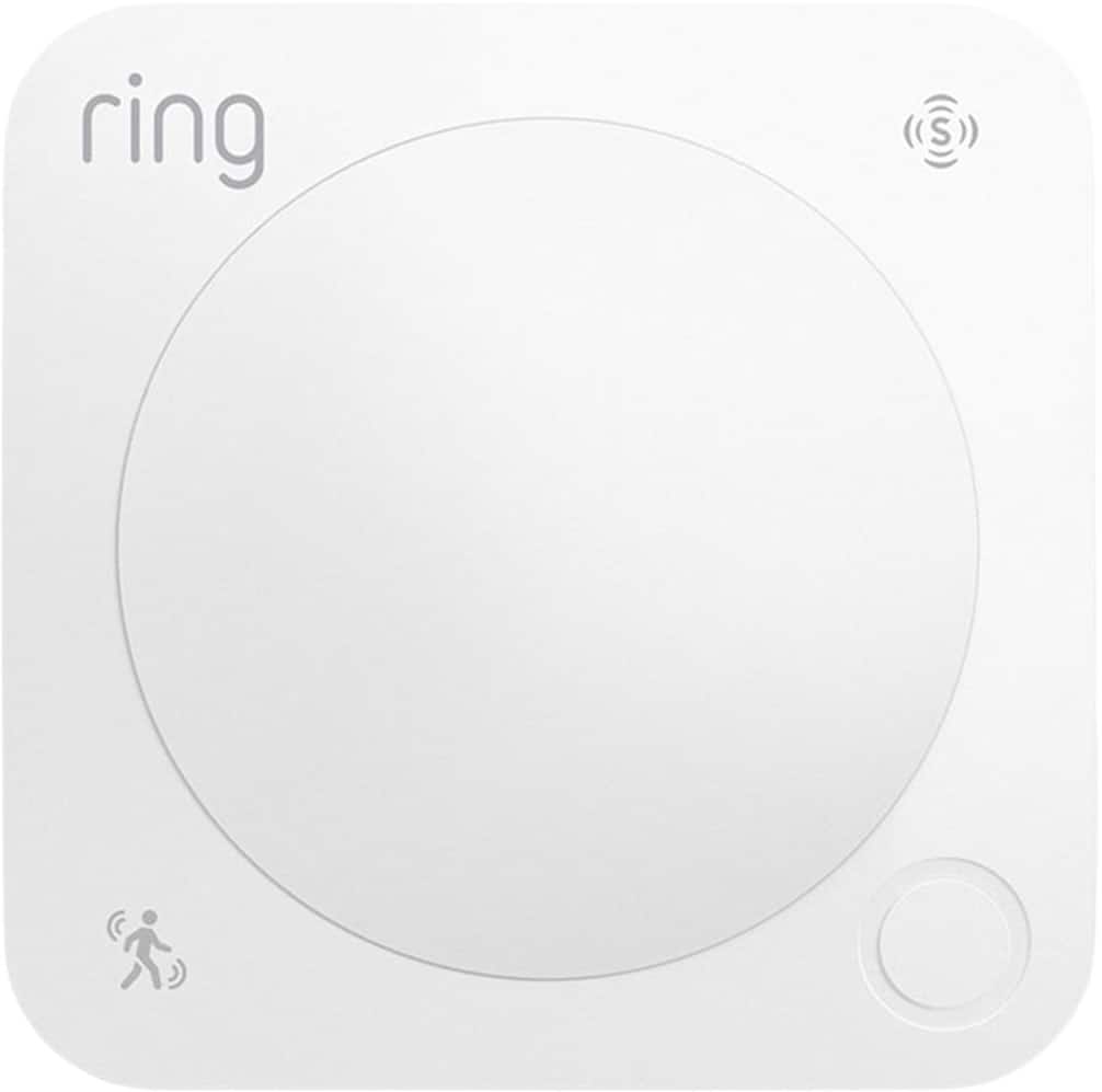 Front. Ring - Motion Detector (newest model) – On Amazon Sidewalk, no hub needed, Pro Monitoring (sold separately) - White.