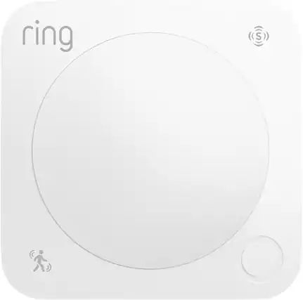 Front. Ring - Motion Detector (newest model) – On Amazon Sidewalk, no hub needed, Pro Monitoring (sold separately) - White.