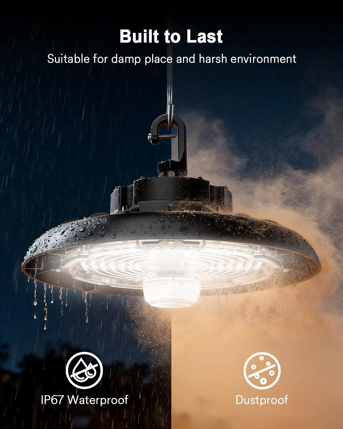 Built to Last  
Suitable for damp places and harsh environments  
IP67 Waterproof  
Dustproof