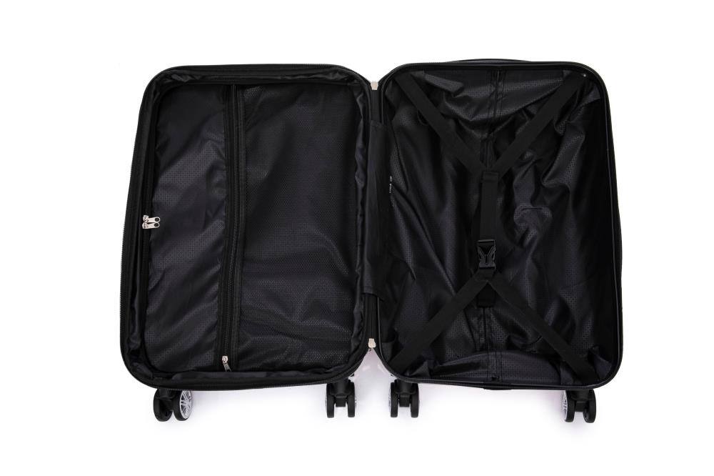 Alt View 2. BreeBe - Luggage set PC material four piece travel luggage set, with rotating wheels and a sense of technology - Dark Blue, Black.