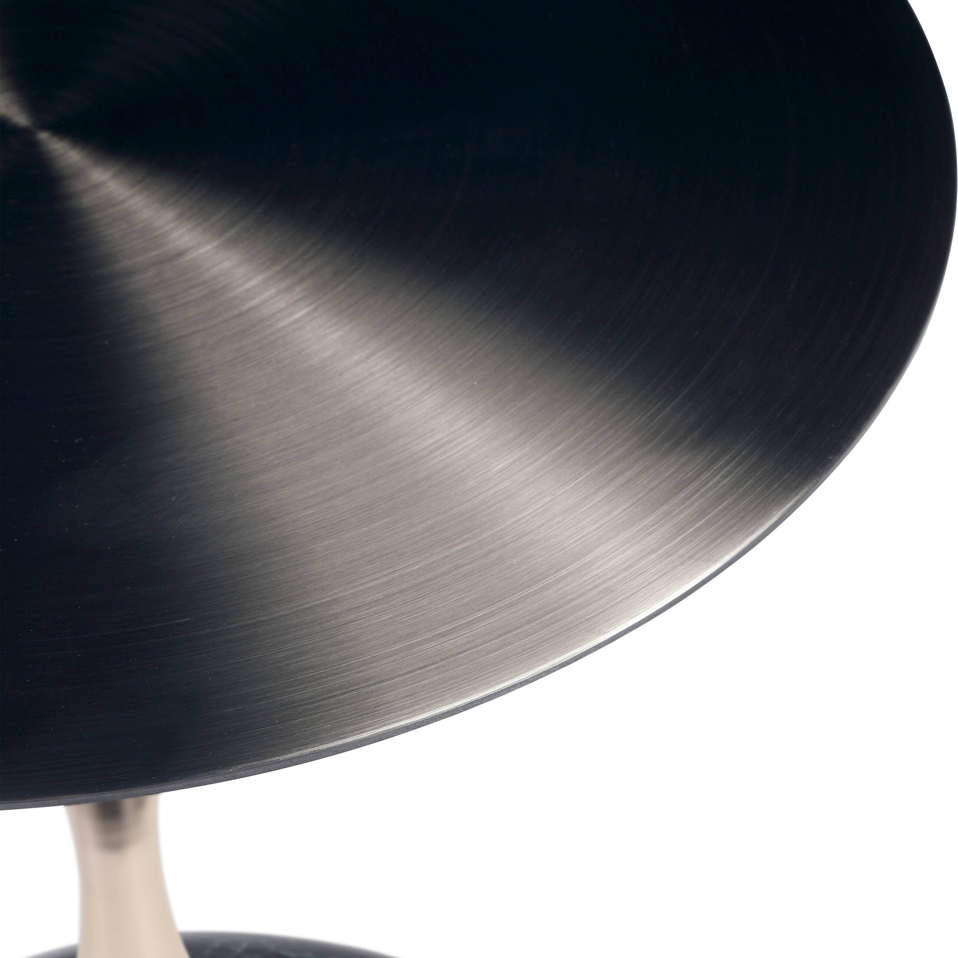 Alt View 5. LeisureMod - Savoy Black Circular Top End Table with Powder Coated Finish for Living Room/Offices - Stone Black.