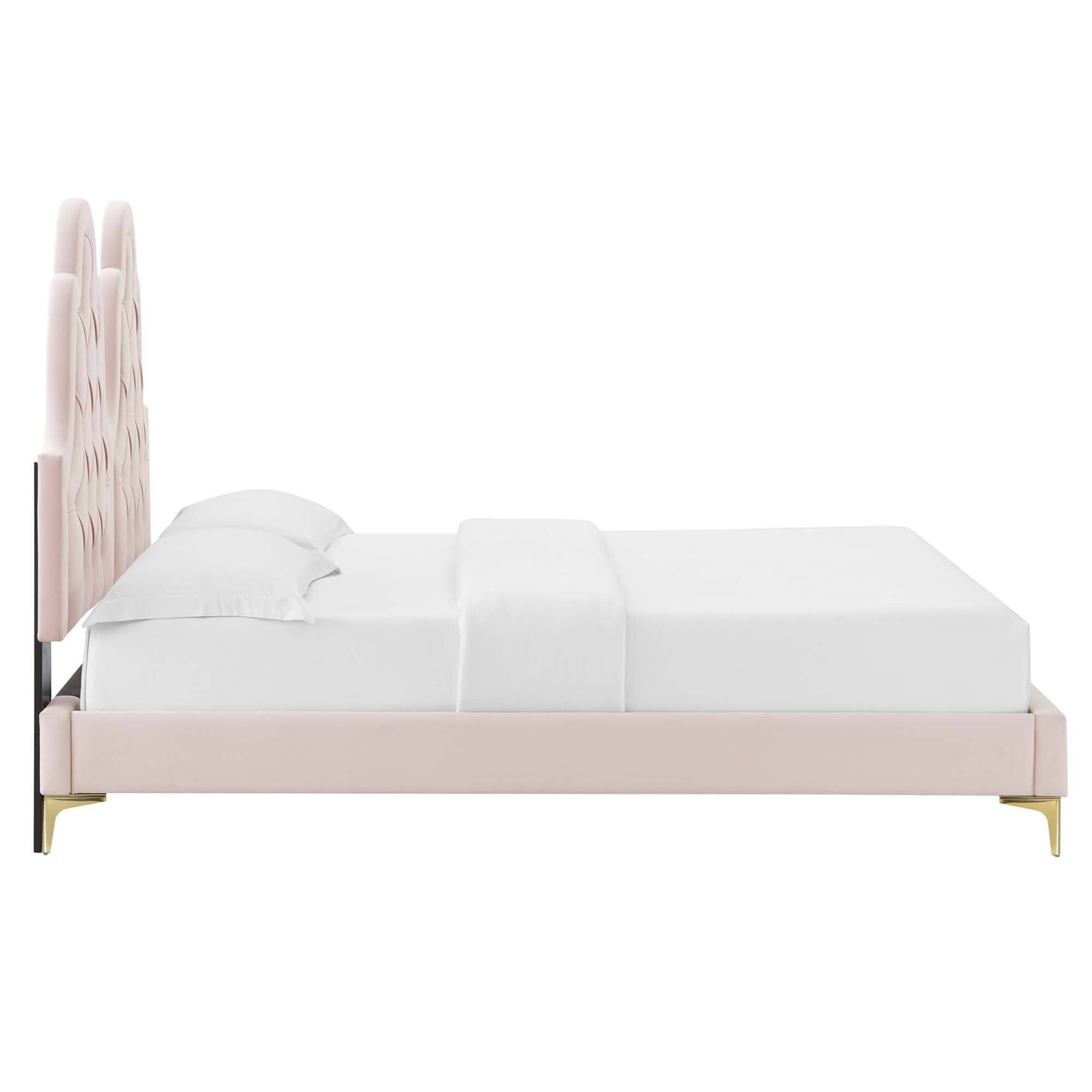 Alt View 1. Modway - Willow Wood Queen Platform Bed With Angular Frame - Brown.