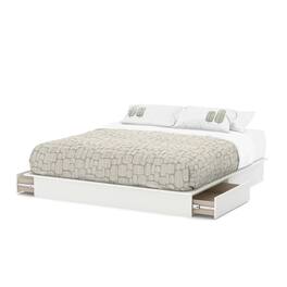Hivvago - King size Modern Platform Bed with Storage Drawers - White