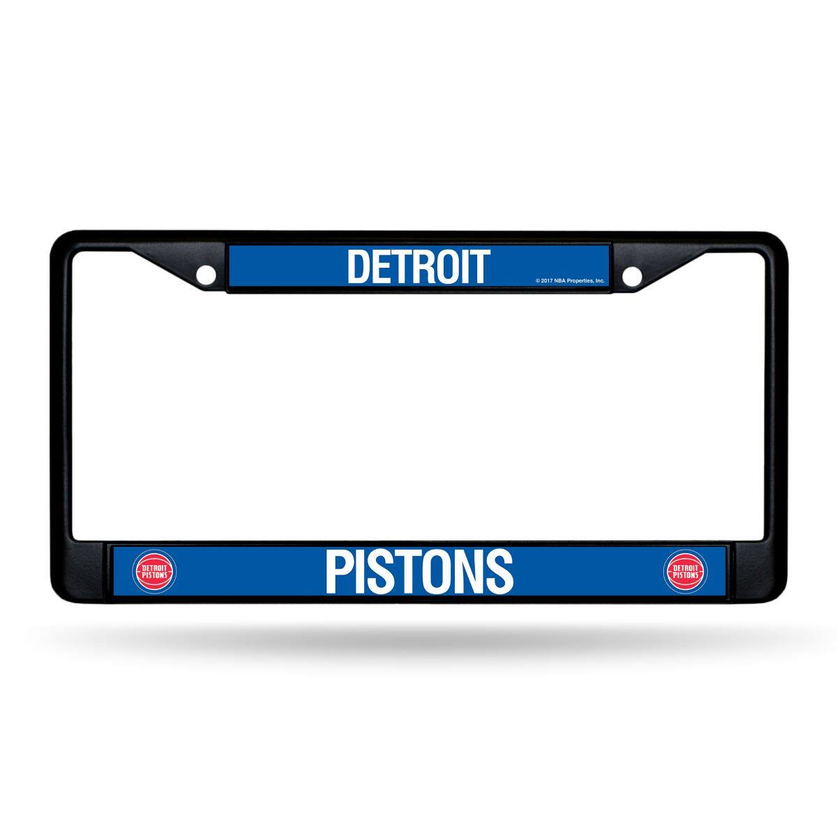 Detroit NBA Pistons Black Metal License Plate Frame