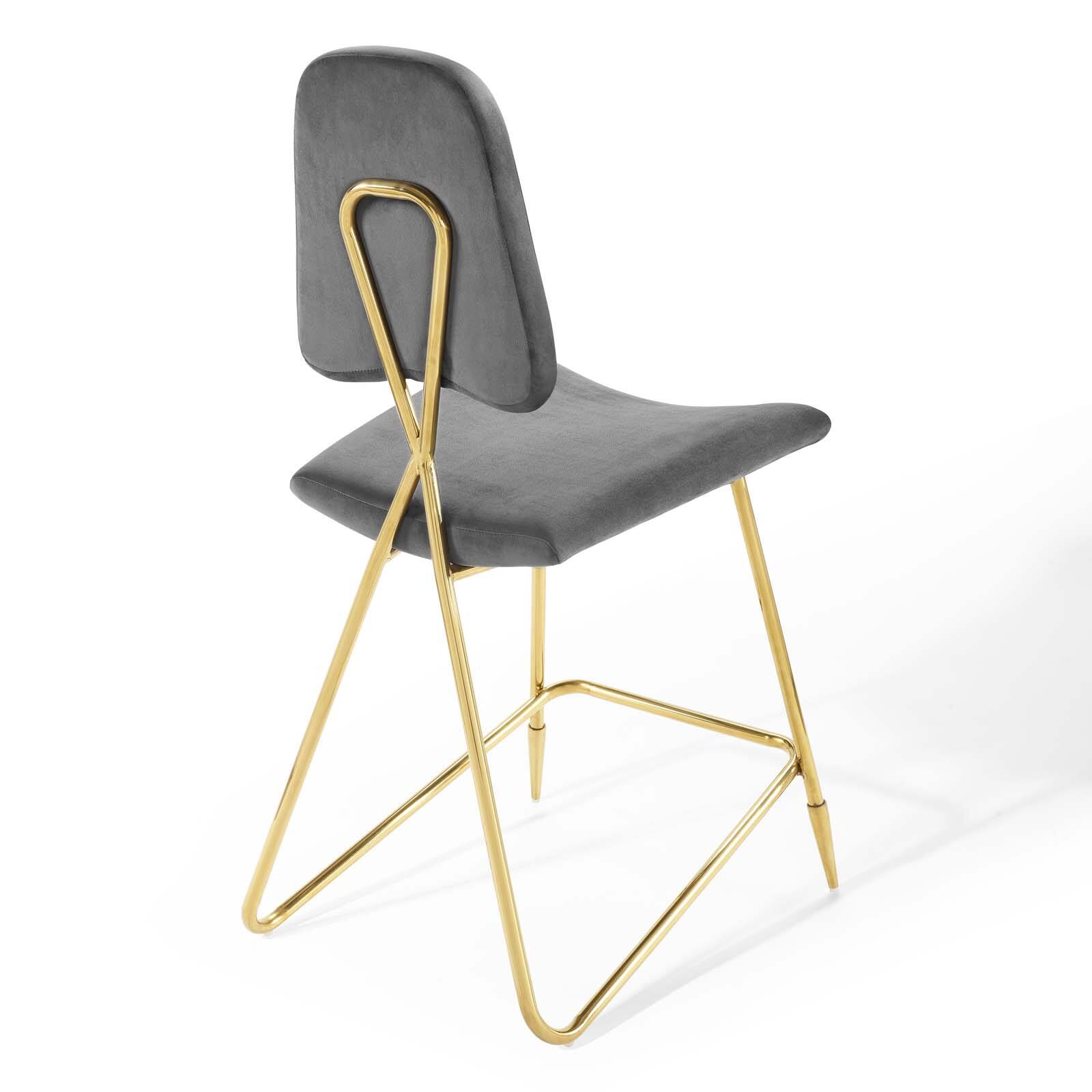 Alt View 3. Modway - Ponder Performance Velvet Counter Stool by Modway - Gray.