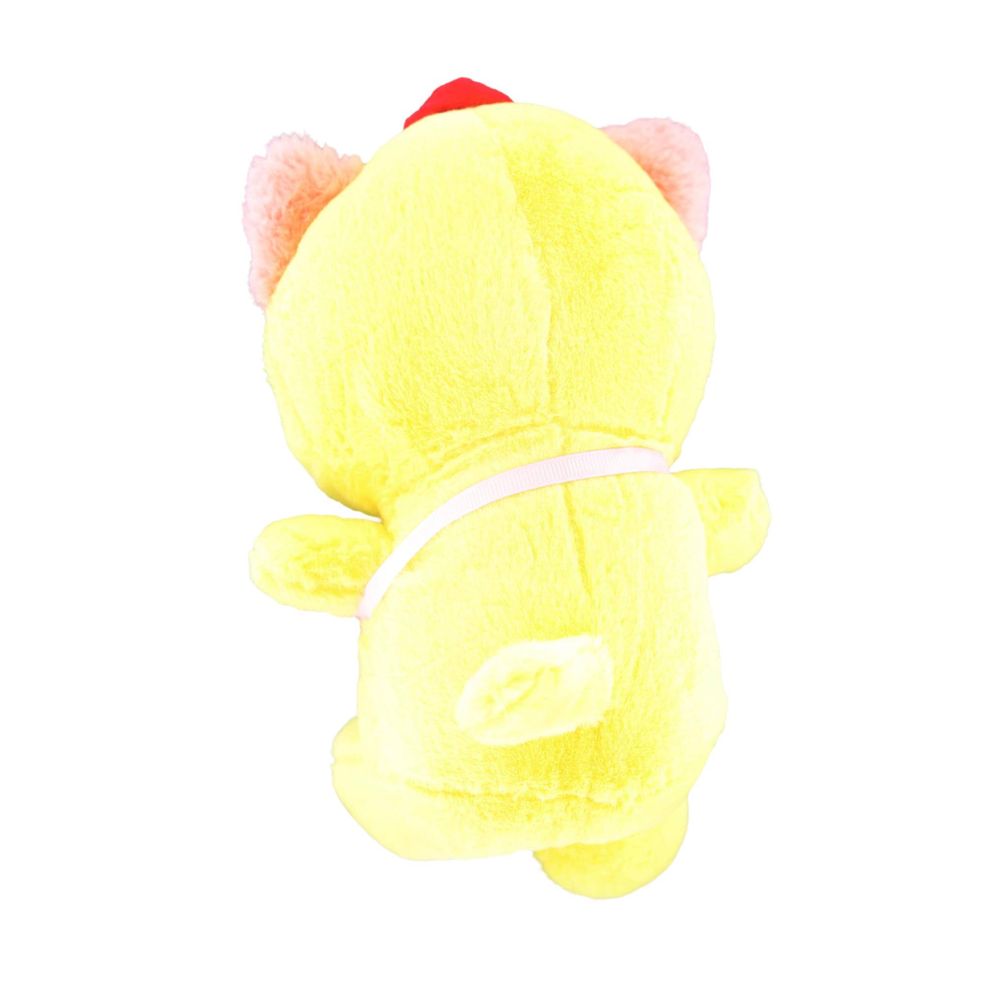 Alt View 1. Puka Creations - 3D Lovely Cat 10 Inch Plush Collectible | Yellow - Yellow.