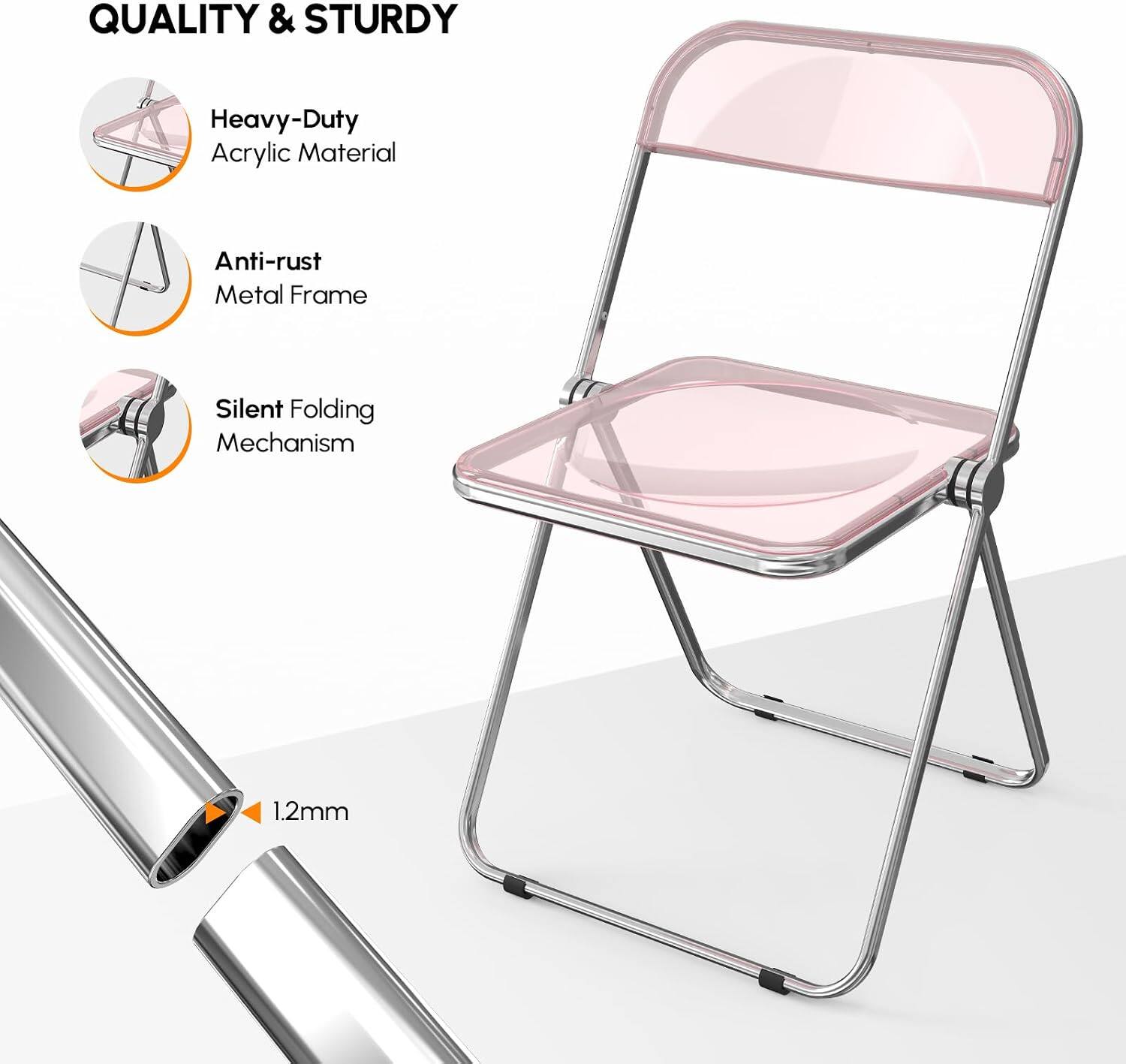 QUALITY & STURDY

Heavy-Duty Acrylic Material

Anti-rust Metal Frame

Silent Folding Mechanism

1.2mm