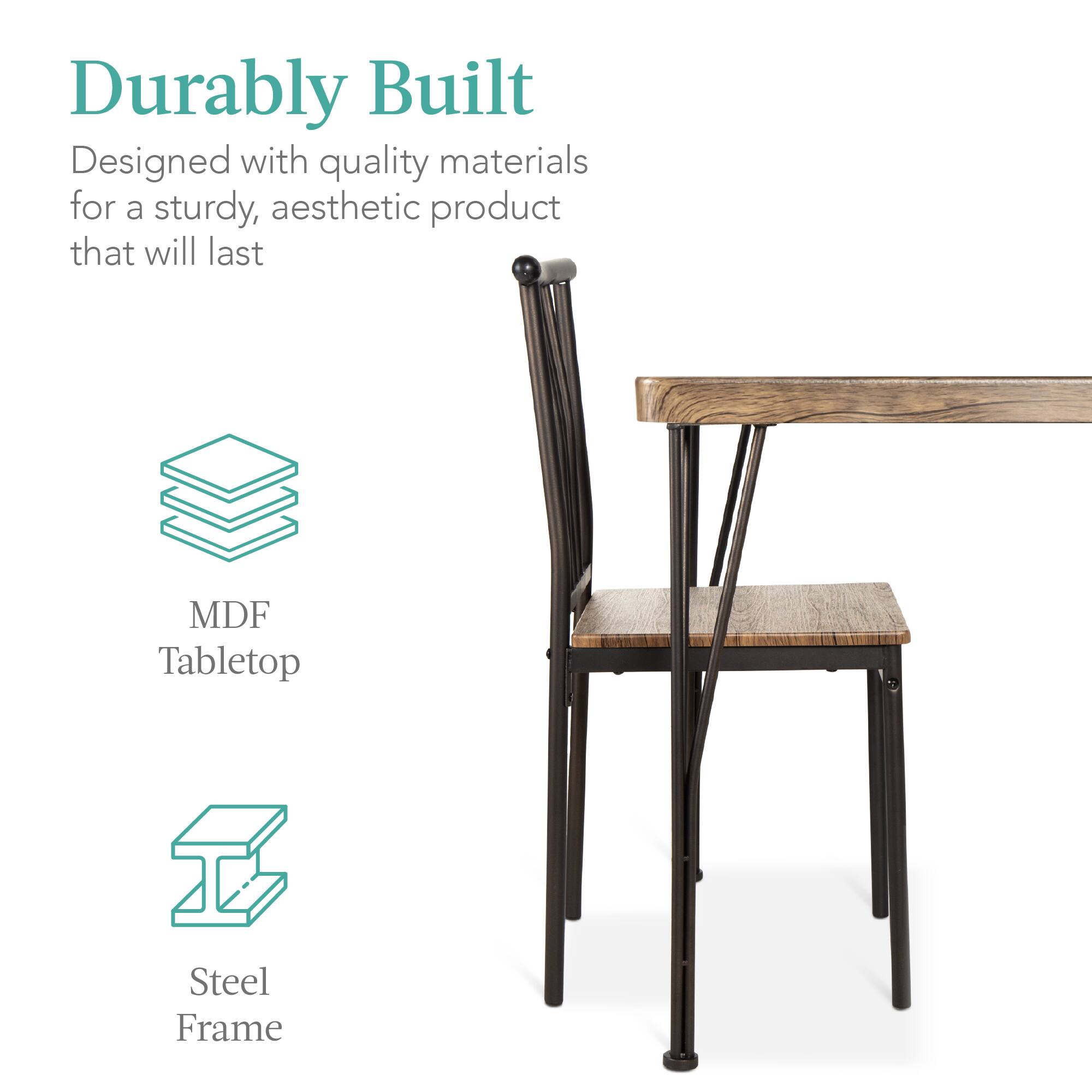 DURABLY BUILT  
Designed with quality materials for a sturdy, aesthetic product that will last  

MDF Tabletop  
Steel Frame