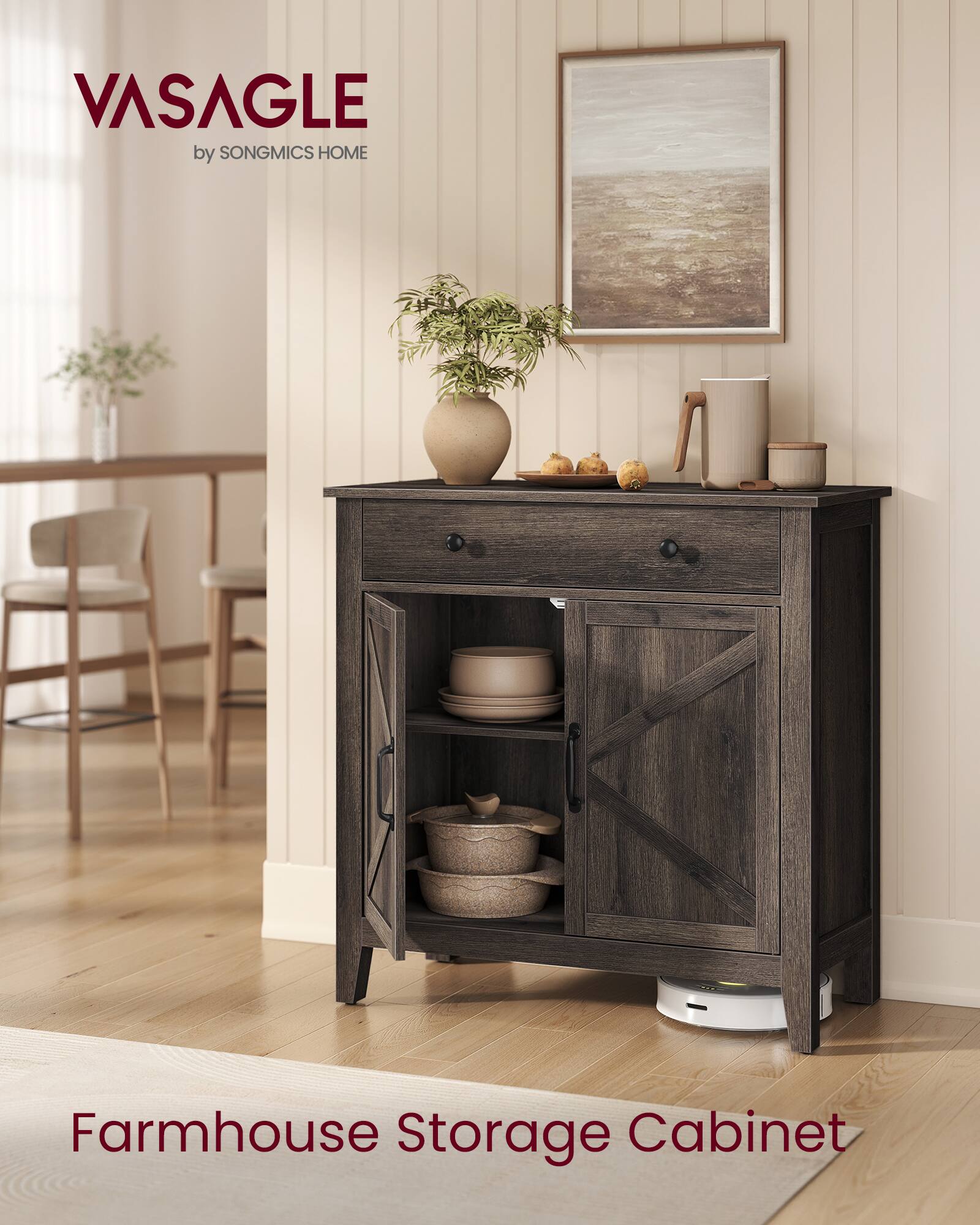 VASAGLE by SONGMICS HOME  
Farmhouse Storage Cabinet