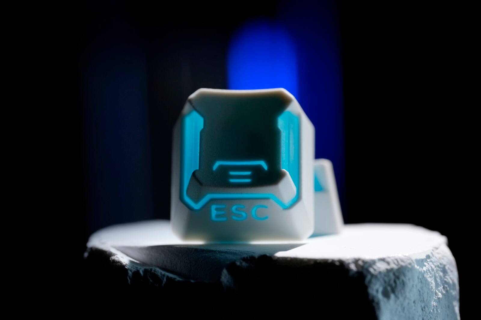 Alt View 1. Womier - Double Shot PBT Keycaps Set, Shine Through Custom Keys for All US Layout Cherry Mx Switch Mechanical Keyboard - White-blue.