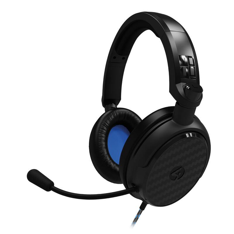 Front. 4Gamers - C6-100 Headset - XBOX, PS4/PS5, Switch, Switch 2, PC - Black & Blue - Black.