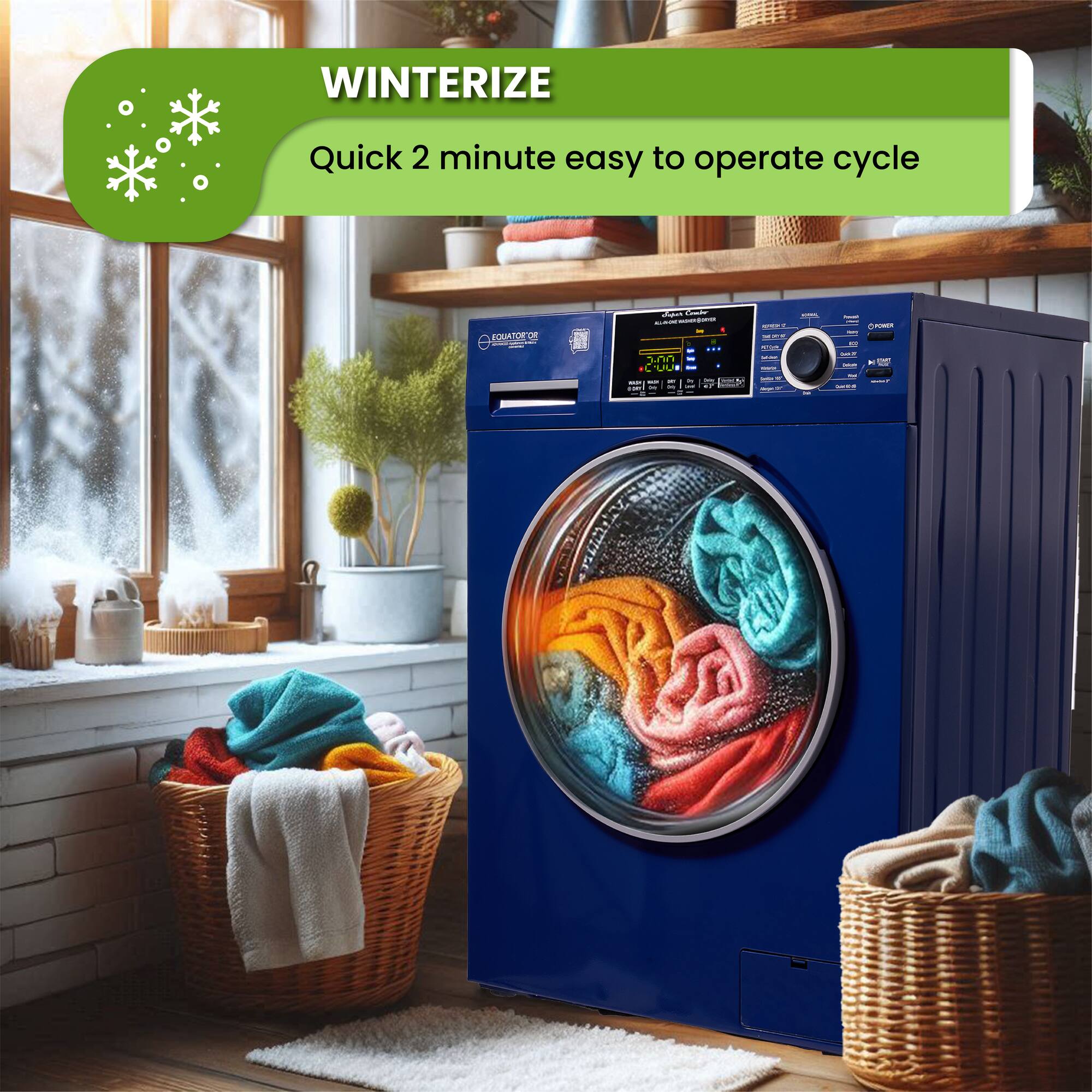 WINTERIZE  
Quick 2 minute easy to operate cycle