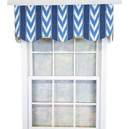 RLF Home - 100% Cotton Sonar Provance Fully lined Windows Rod Pocket Valance 50" x 15" - Blue