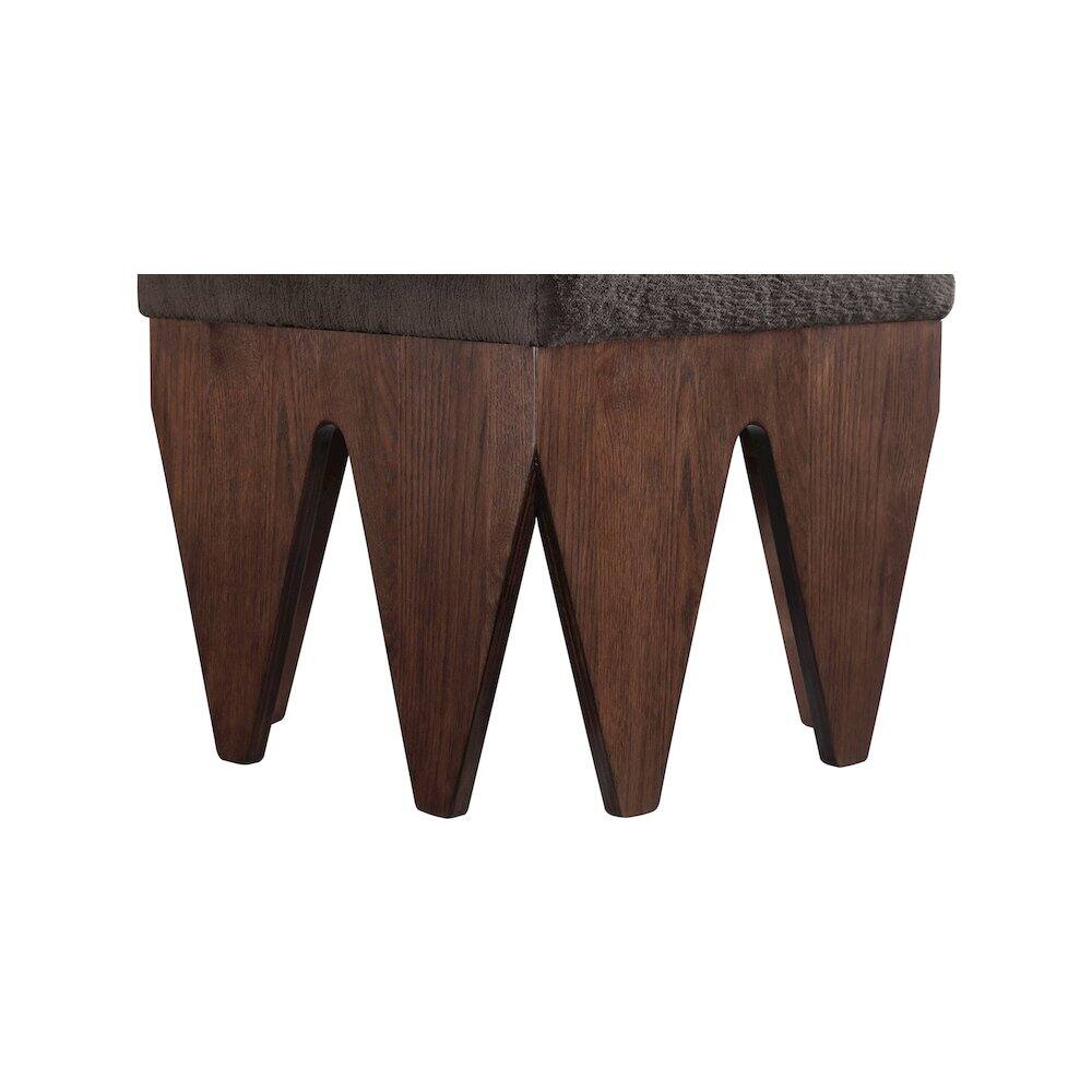 Alt View 4. Meridian Furniture - Altair Brown Velour Fur Fabric Bench - Brown.