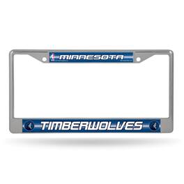 Rico Industries - Minnesota Timberwolves Standard Size Chrome License Plate Frame - It Sparkles - Multi