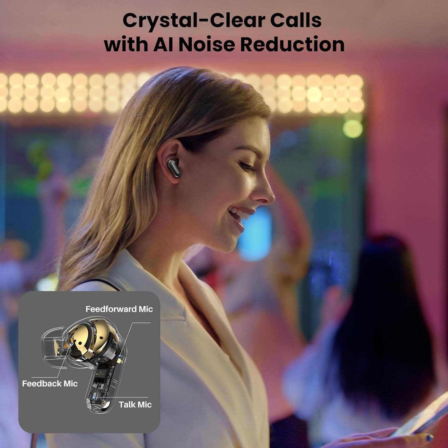 Crystal-Clear Calls with AI Noise Reduction

Feedforward Mic
Feedback Mic
Talk Mic