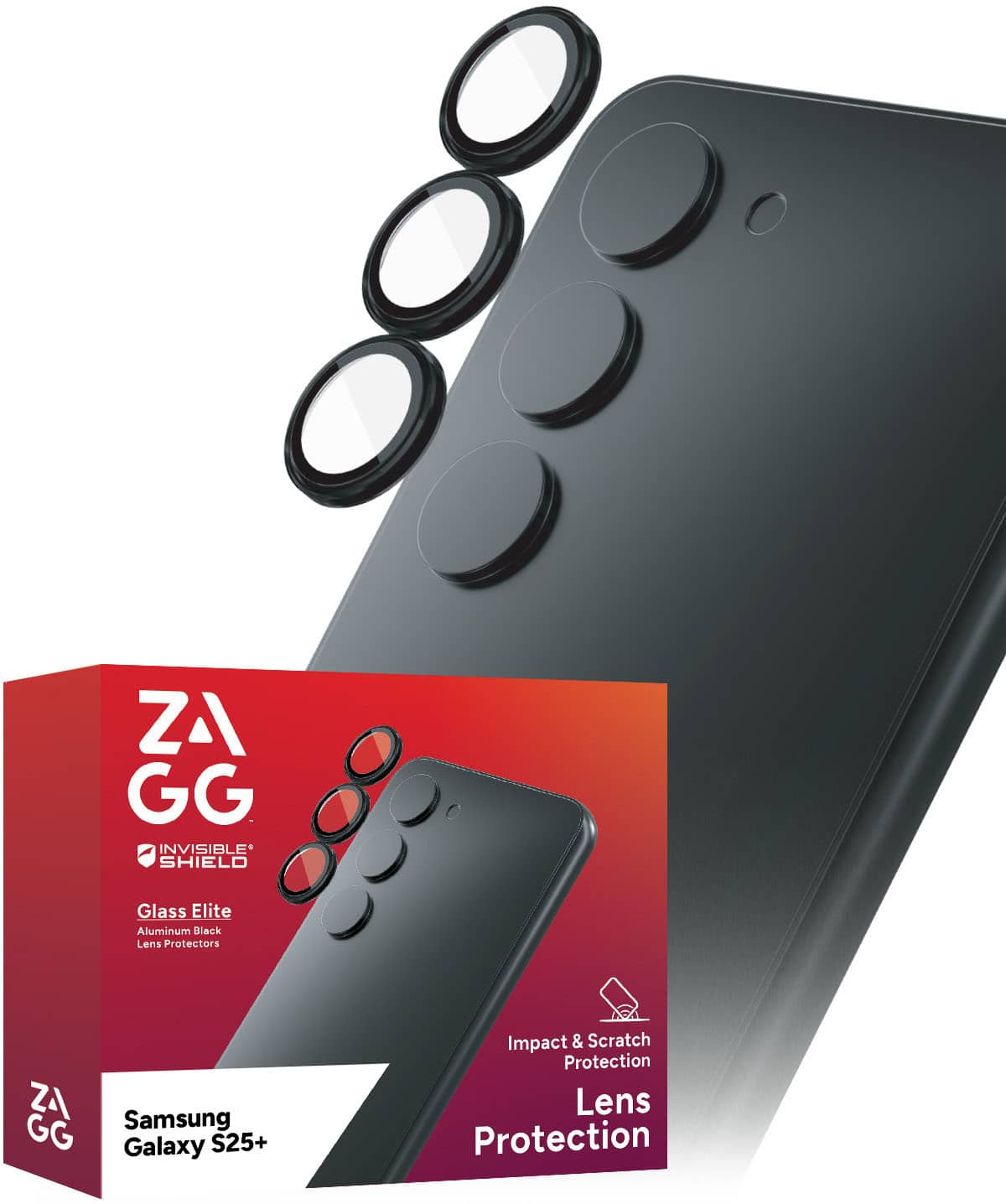 ZA GG Invisible Shield
Glass Elite Aluminum Black Lens Protectors
Samsung Galaxy S25+
Impact & Scratch Protection
Lens Protection