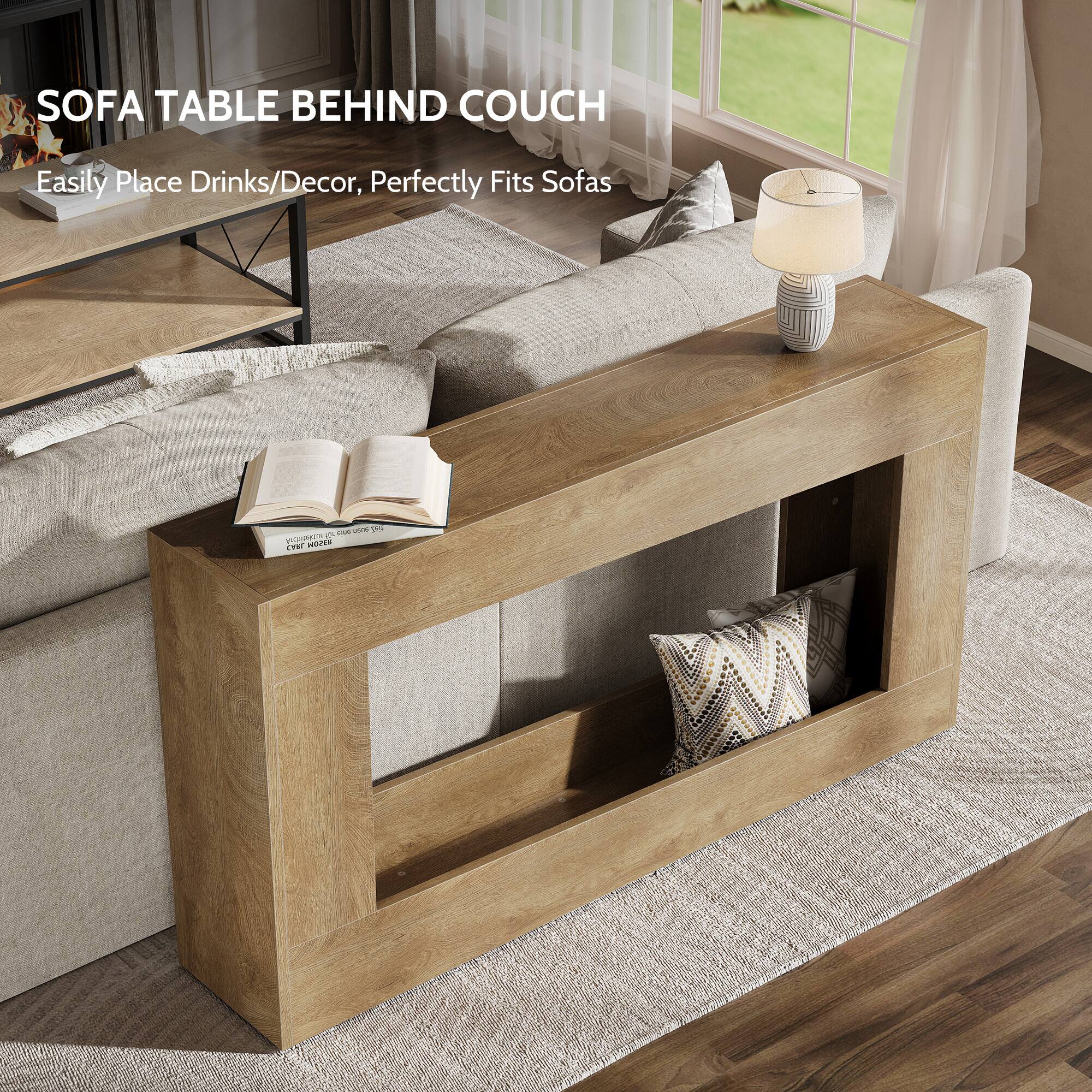 SOFA TABLE BEHIND COUCH  
Easily Place Drinks/Decor, Perfectly Fits Sofas