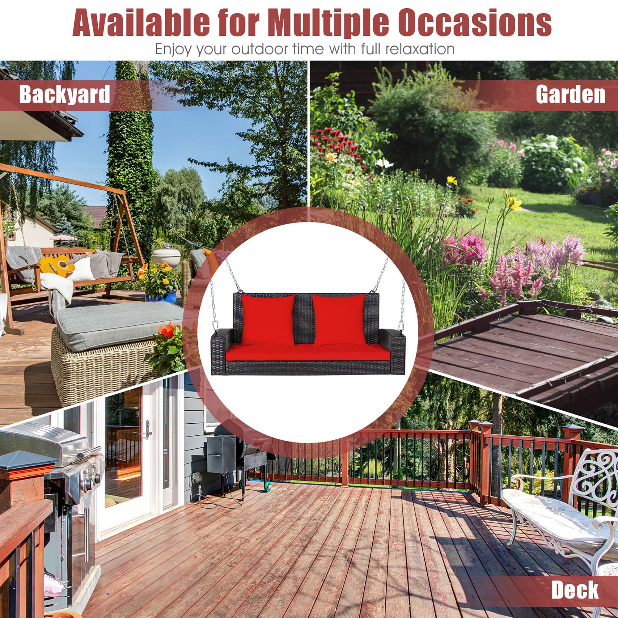 Available for Multiple Occasions  
Enjoy your outdoor time with full relaxation  

Backyard  
Garden  
Deck