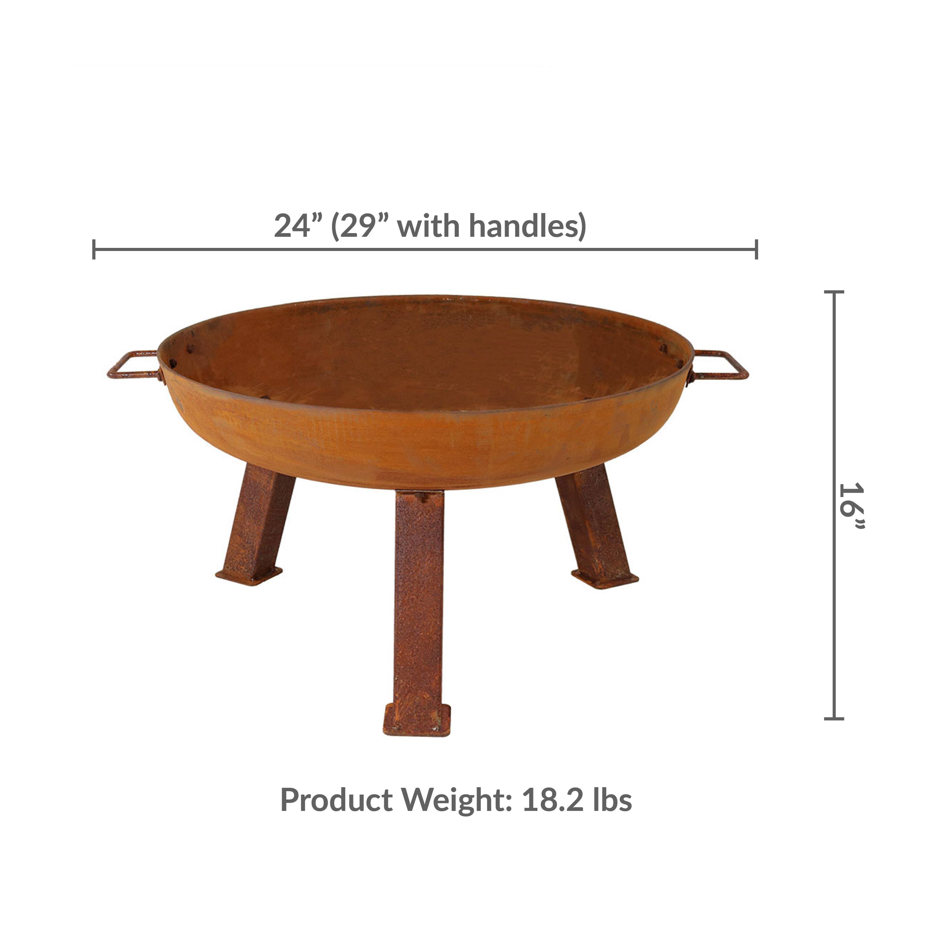 24" (29" with handles)  
16"  
Product Weight: 18.2 lbs
