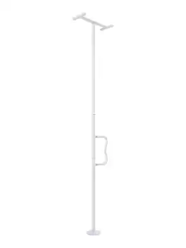VEVOR - Floor-to-Ceiling Transfer Pole, Tension Mounted Bathroom Grab Bar with Anti-Slip Curve Handle, 300 Lbs Capacity - White