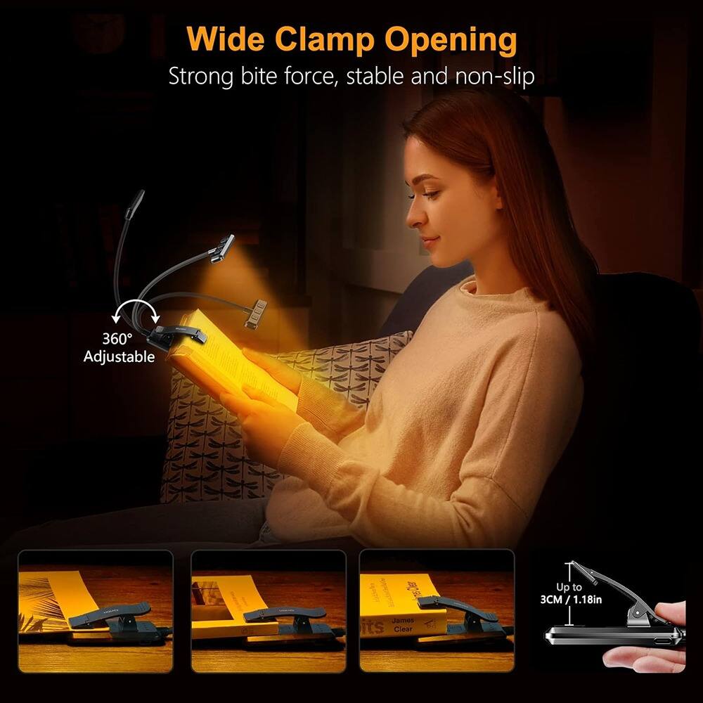 Wide Clamp Opening  
Strong bite force, stable and non-slip  

360° Adjustable  

Up to 3CM / 1.18in