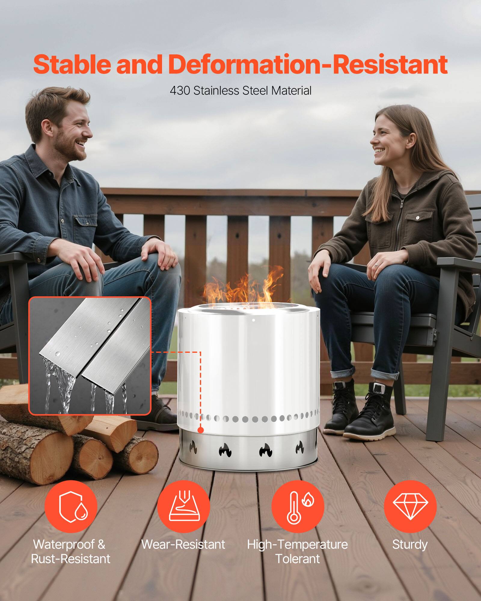 Stable and Deformation-Resistant  
430 Stainless Steel Material  

Waterproof & Rust-Resistant  
Wear-Resistant  
High-Temperature Tolerant  
Sturdy