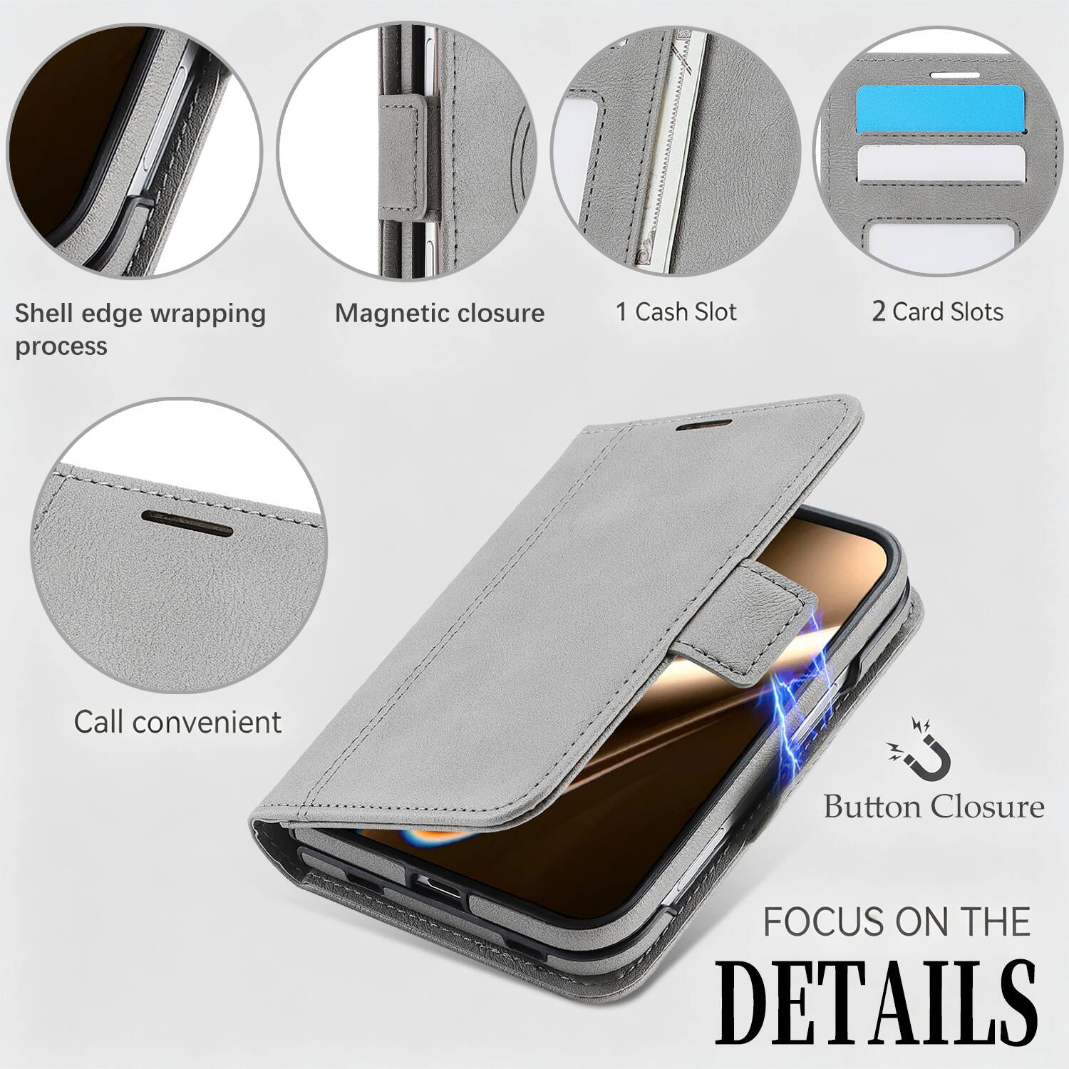 UUCOVER Magnetic Detachable Wallet Case for Apple iPhone Duo Leather ...