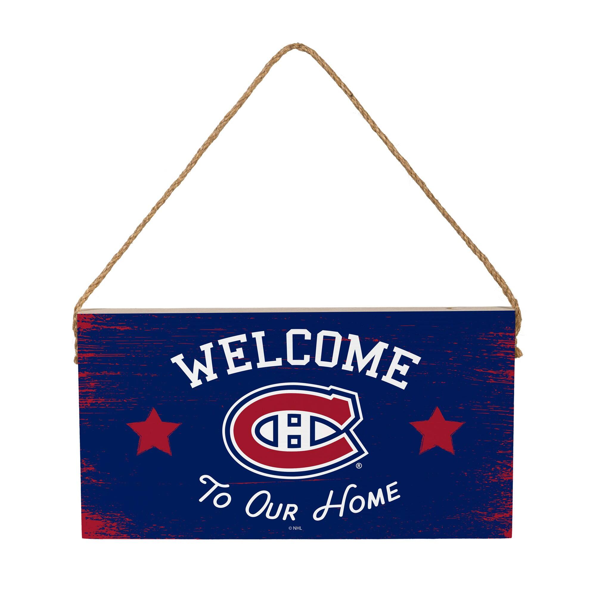 Montreal Canadiens 6" x 11" Welcome Home Wood Wall Sign with Rope Hanger