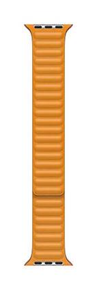 Apple - Watch Band - Leather Link (40mm) - California Poppy - Medium/Large - Orange